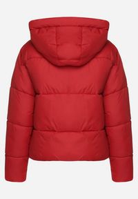 Born2be - Czerwona Pikowana Kurtka Puffer z Kapturem Miviera. Okazja: na spotkanie biznesowe, do pracy, na co dzień. Typ kołnierza: kaptur. Kolor: czerwony. Materiał: jeans. Sezon: zima. Styl: elegancki, biznesowy, casual