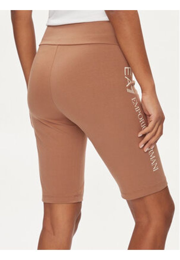 EA7 Emporio Armani Szorty sportowe 3DTS53 TJ01Z 1731 Brązowy Regular Fit. Kolor: brązowy. Materiał: bawełna