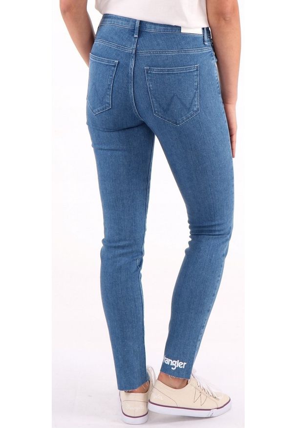Wrangler - WRANGLER SLIM CROP DAMSKIE SPODNIE JEANSOWE RETRO ACTION W248GU124 112127961. Styl: retro