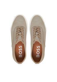 BOSS Tenisówki Aiden 50542098 Beżowy. Kolor: beżowy. Materiał: zamsz, skóra