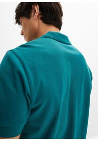 bonprix - Koszulka polo z czystej bawełny organicznej piqué. Typ kołnierza: polo. Kolor: niebieski. Materiał: bawełna. Długość rękawa: krótki rękaw. Długość: krótkie #3