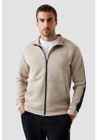 Guess - GUESS Beżowa bluza męska z lampasami Mickey. Kolor: zielony