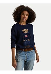 Polo Ralph Lauren Sweter 710946137001 Granatowy Regular Fit. Typ kołnierza: polo. Kolor: niebieski. Materiał: bawełna #3