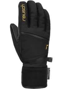 Rękawice narciarskie damskie Reusch Tessa Primaloft kozia skóra nieprzemakalne. Kolor: czarny, żółty, wielokolorowy. Materiał: skóra. Technologia: Primaloft. Sport: narciarstwo
