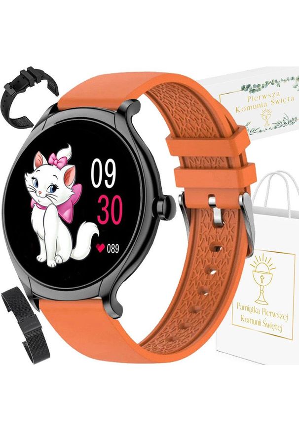 Zegarek KOMUNIA SMARTWATCH Rubicon RNCF13 czarny / 3 paski. Rodzaj zegarka: smartwatch. Kolor: czarny