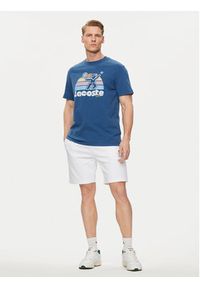 Lacoste T-Shirt TH8567 Granatowy Regular Fit. Kolor: niebieski. Materiał: bawełna #5