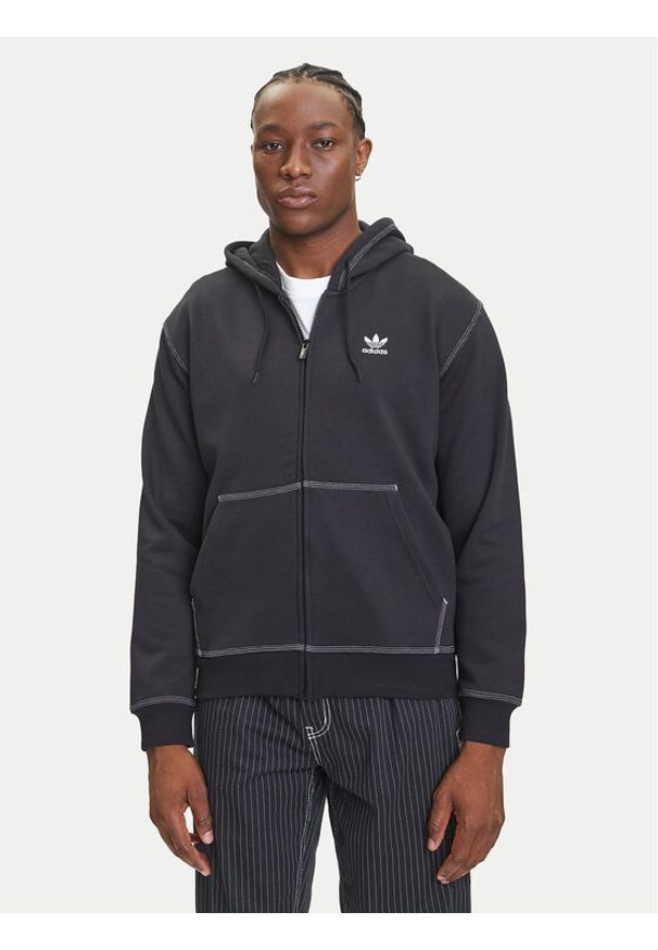Adidas - adidas Bluza Essentials Trefoil JW0969 Czarny Regular Fit. Kolor: czarny. Materiał: bawełna