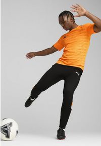 Puma - Męska koszulka z grafiką individualRISE PUMA Heat Fire Orange. Kolor: żółty, pomarańczowy, wielokolorowy