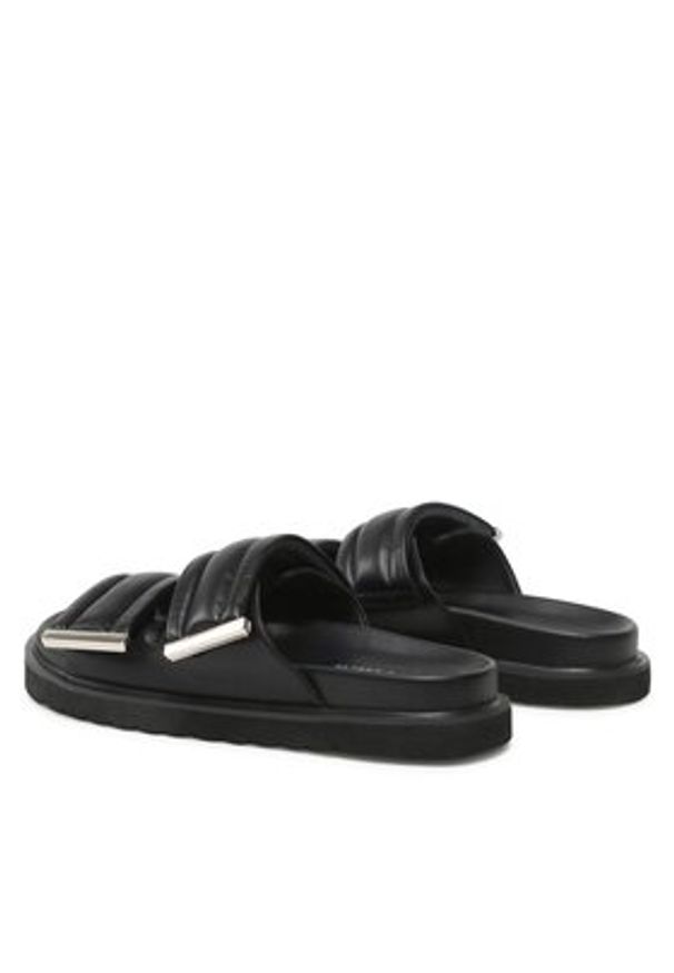DeeZee Klapki 86009-4 Czarny. Kolor: czarny. Materiał: skóra