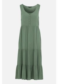 Happy Holly - Marszczona sukienka Layla. Kolor: zielony. Materiał: materiał. Długość rękawa: bez rękawów #1