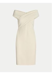 Lauren Ralph Lauren Sukienka koktajlowa 253936390002 Écru Slim Fit. Materiał: syntetyk. Styl: wizytowy #5