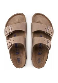 Klapki damskie Birkenstock 552811Brown. Zapięcie: bez zapięcia. Kolor: wielokolorowy, brązowy. Materiał: materiał, skóra, syntetyk. Szerokość cholewki: normalna. Sport: turystyka piesza