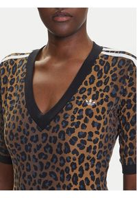 Adidas - adidas Sukienka codzienna Leopard JW2773 Brązowy Slim Fit. Okazja: na co dzień. Kolor: brązowy. Materiał: bawełna. Typ sukienki: proste. Styl: casual #5