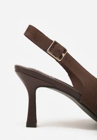 Renee - Brązowe Plecione Sandały na Szpilce Savapheme. Zapięcie: sprzączka. Kolor: brązowy. Obcas: na szpilce. Styl: elegancki, klasyczny #2
