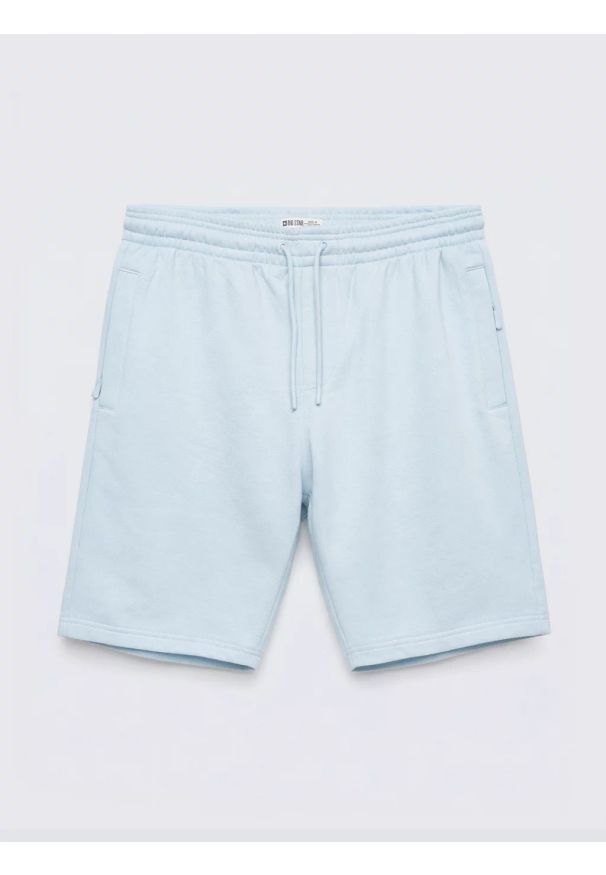 Big-Star - Szorty męskie dresowe jasnoniebieskie Luiss 400. Kolor: niebieski. Materiał: dresówka. Wzór: aplikacja, haft, ze splotem. Sezon: lato. Styl: elegancki, wakacyjny