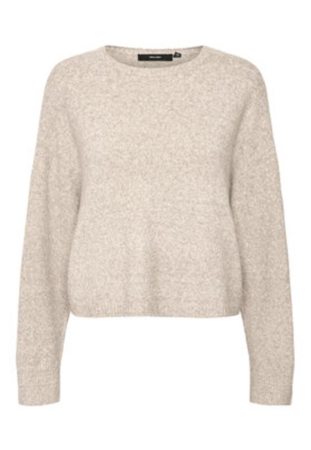 Vero Moda Sweter 10291696 Beżowy Regular Fit. Kolor: beżowy. Materiał: syntetyk