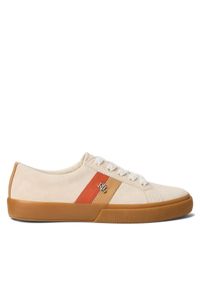 Lauren Ralph Lauren Sneakersy 802942785002 Beżowy. Kolor: beżowy. Materiał: skóra