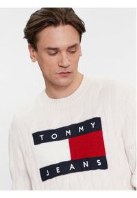 Tommy Jeans Sweter Flag DM0DM17762 Écru Relaxed Fit. Materiał: syntetyk #3