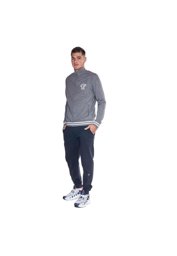 LEONE 1947 APPAREL - Męski dres College ze stójką i zamkiem błyskawicznym. Kolor: czarny, szary, wielokolorowy. Materiał: dresówka. Sport: fitness