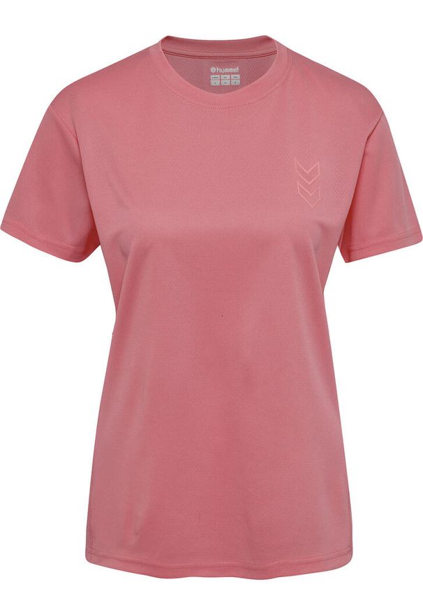Damski jersey Hummel Active PL. Kolor: różowy. Materiał: jersey. Długość rękawa: krótki rękaw. Długość: krótkie. Wzór: nadruk, jodełka. Sport: piłka nożna