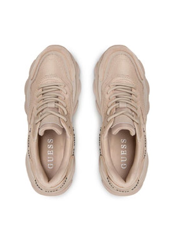 Guess Sneakersy Micola FL7MIC LEA12 Beżowy. Kolor: beżowy. Materiał: materiał