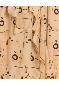 ONETEASPOON - Sukienka w azteckie wzory. Okazja: na co dzień. Kolor: beżowy. Materiał: wiskoza. Długość rękawa: długi rękaw. Typ sukienki: asymetryczne. Styl: casual. Długość: midi