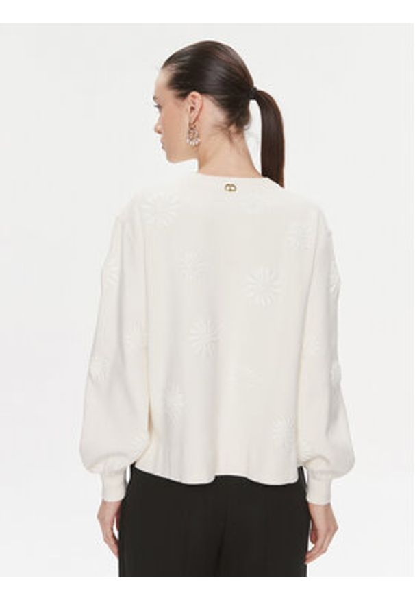 TwinSet - TWINSET Sweter 241TP3090 Écru Loose Fit. Materiał: wiskoza