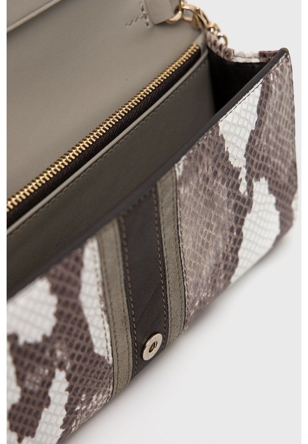 Furla Portfel skórzany Sirena Chain damski kolor szary. Kolor: szary. Materiał: skóra