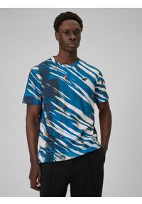 4f - 4F T-shirt regular z nadrukiem męski - multikolor M. Okazja: na co dzień. Kolor: wielokolorowy. Materiał: materiał. Wzór: nadruk. Styl: casual #1