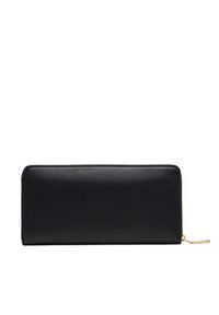 Calvin Klein Duży Portfel Damski Bold Ck Long Zip Around LV04F1077G Czarny. Kolor: czarny. Materiał: skóra