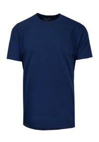 Hovard - T-Shirt Bawełniany Ciemny Niebieski Męski Bez Nadruku, Koszulka, Krótki Rękaw, Basic, U-neck. Okazja: na co dzień. Kolor: niebieski. Materiał: bawełna. Długość rękawa: krótki rękaw. Długość: krótkie. Sezon: wiosna, lato. Styl: casual #1