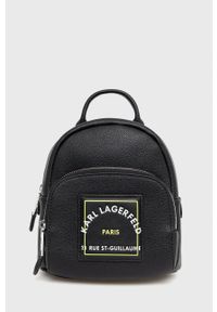 Karl Lagerfeld - Plecak skórzany. Kolor: czarny. Materiał: skóra. Wzór: aplikacja #1