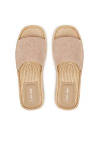 Calvin Klein Espadryle Flatf Espa Mule Nub Mg HW0HW02890 Beżowy. Kolor: beżowy. Materiał: skóra, nubuk #5