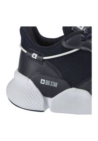 Big-Star - Sneakersy męskie Big Star, sznurowane z tekstylną cholewką wzmocnionymi panelami oraz grubą amortyzującą podeszwą, granat/biały, HH174286. Okazja: do pracy, na co dzień, na spacer. Kolor: niebieski. Materiał: materiał, skóra ekologiczna, jeans, dresówka. Szerokość cholewki: normalna. Sport: turystyka piesza #4