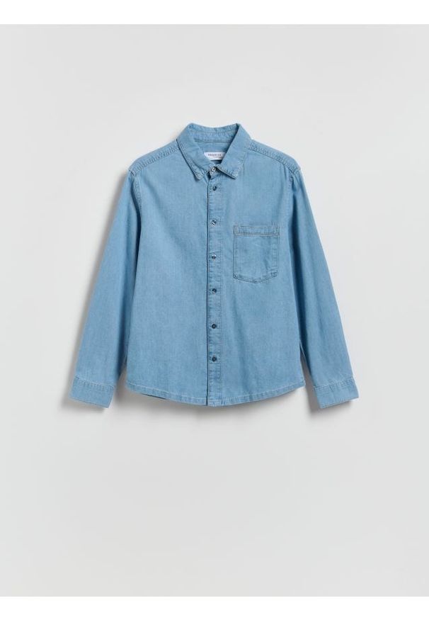 Reserved - Jeansowa koszula regular fit - niebieski. Kolor: niebieski. Materiał: jeans