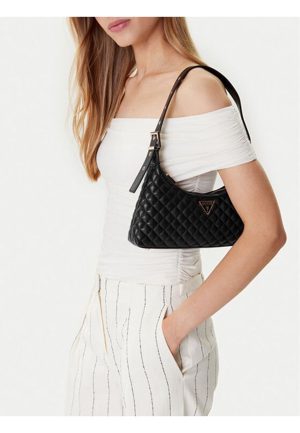 Guess Torebka HWEQG9 54117 Czarny. Kolor: czarny. Materiał: skórzane