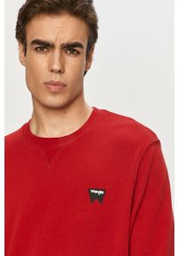 Wrangler - Bluza bawełniana. Okazja: na co dzień. Kolor: czerwony. Materiał: bawełna. Styl: casual #3