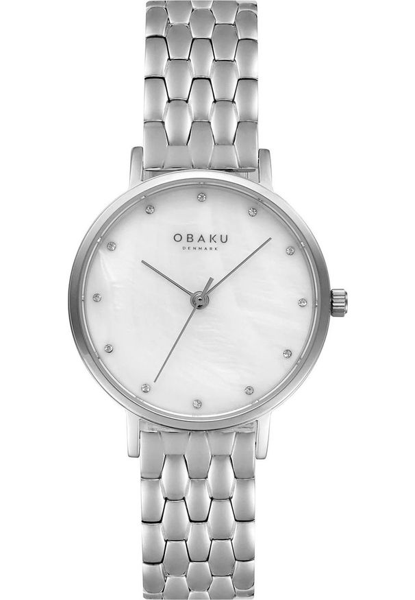 Zegarek OBAKU Zegarek damski Obaku Denmark V248LXCWSC CYRKONIE srebrny. Kolor: srebrny