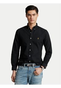 Polo Ralph Lauren Koszula 710767828001 Czarny Slim Fit. Typ kołnierza: polo. Kolor: czarny. Materiał: bawełna