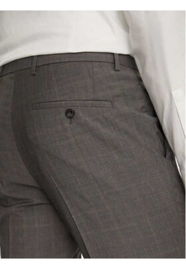 BOSS Garnitur H-Huge 50535023 Szary Slim Fit. Kolor: szary. Materiał: wełna