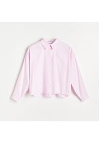 Reserved - Bawełniana koszula - Różowy. Kolor: różowy. Materiał: bawełna #1