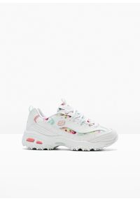 bonprix - Sneakersy chunky Sketchers z pianką memory. Kolor: biały. Wzór: kwiaty #1