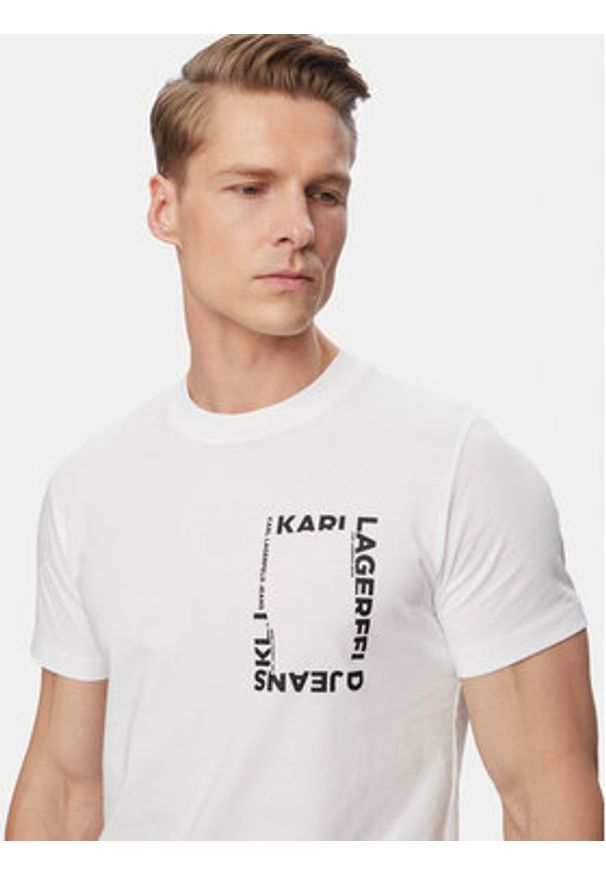Karl Lagerfeld Jeans T-Shirt B2M17046 Biały Slim Fit. Kolor: biały. Materiał: bawełna
