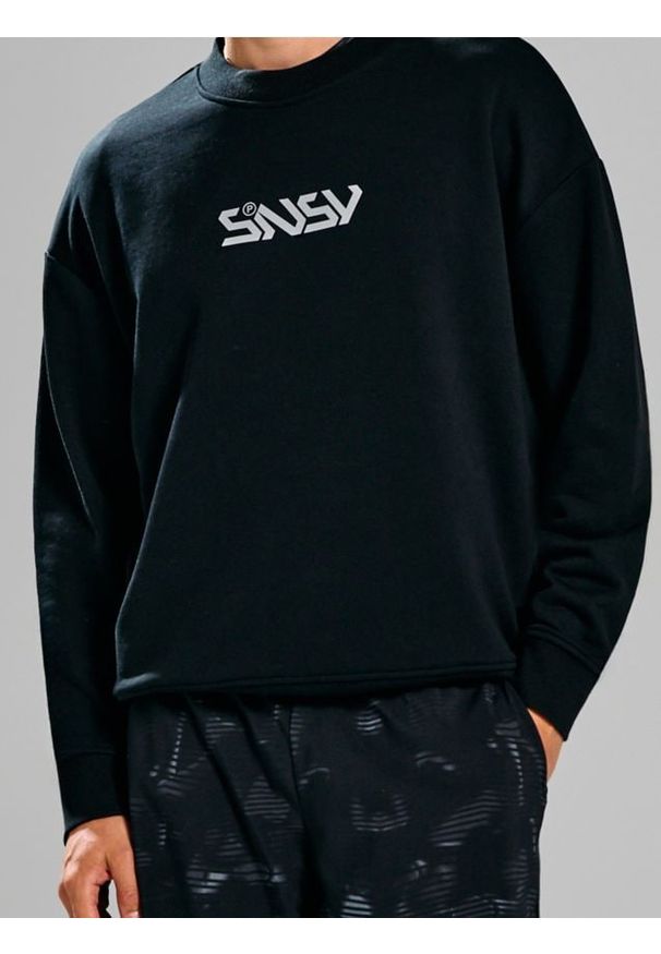 Sinsay - Bluza crewneck z napisem - czarny. Kolor: czarny. Wzór: napisy
