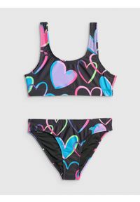 4f - 4F Kostium kąpielowy dwuczęściowy dziewczęcy - multikolor 158/164 (12-14 lat). Kolor: wielokolorowy. Materiał: skóra, materiał #1