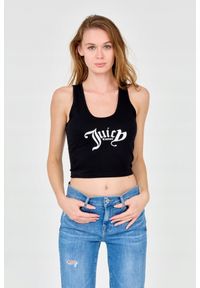 Juicy Couture - JUICY COUTURE Czarny damski tank top Chrishell, Rozmiar S. Kolor: czarny. Materiał: bawełna