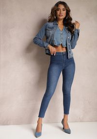 Renee - Granatowe Jeansy Skinny High Waist Vivizo. Stan: podwyższony. Kolor: niebieski #5