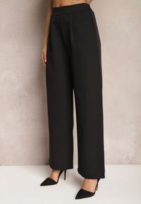 Renee - Czarne Szerokie Spodnie w Eleganckim Stylu Hanessame. Kolor: czarny. Styl: elegancki
