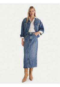 TOMMY HILFIGER - Tommy Hilfiger Spódnica jeansowa WW0WW46503 Niebieski Regular Fit. Kolor: niebieski. Materiał: lyocell #3