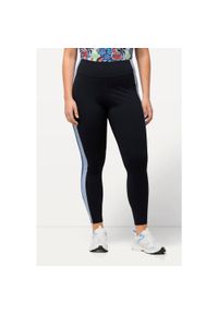 ULLA POPKEN - Damskie Sportowe legginsy szybkoschnące wysoki stan. Stan: podwyższony. Kolekcja: plus size. Kolor: niebieski. Materiał: elastan, poliamid, materiał